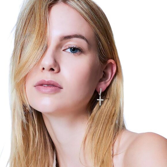 ✨Women Silver Earrings Waterdrop Butterfly Drop Teardrop Hoop Dangle Earrings - Picture 4 of 7